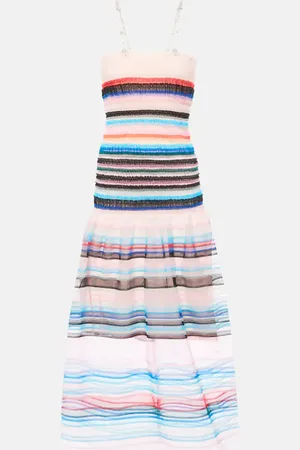 SUSAN FANG Vestido midi a rayas con cuentas