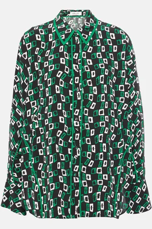 Diane von Furstenberg Camisa Alona de crepé estampada