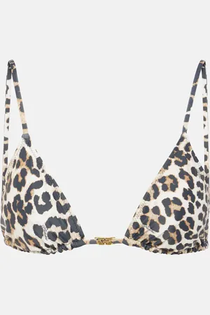 Ganni Top de bikini triangular estampado