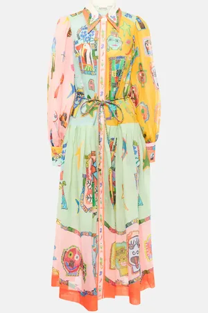 ALÉMAIS Alémais Vestido camisero de ramio con cinturón