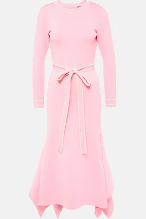MONIQUE LHUILLIER Vestido midi de punto con cinturón
