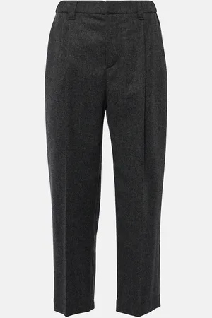 Brunello Cucinelli Pantalones rectos de lana y cachemir