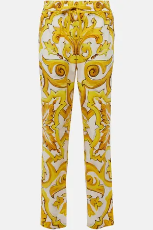 Dolce & Gabbana Pantalones rectos Majolica de algodón