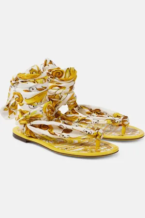 Dolce & Gabbana Sandalias de sarga de seda estampadas