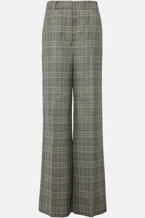 Stella McCartney Pantalones flared de lana a cuadros