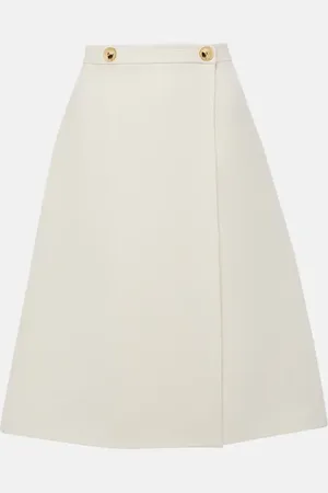 VALENTINO Falda midi de Crepe Couture