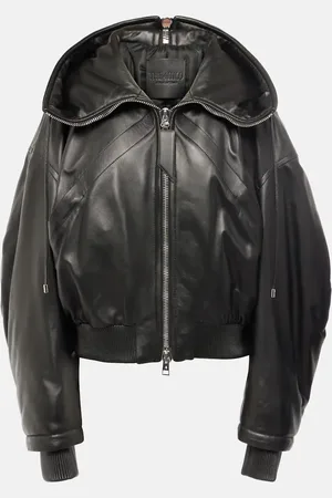 The Attico Chaqueta bomber de piel oversized