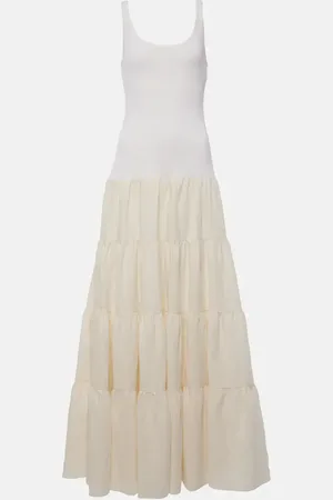 GABRIELA HEARST Vestido largo Pozas de lino a capas