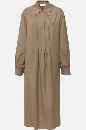 Jil Sander Vestido camisero de lana