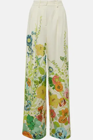 ALÉMAIS Alémais Pantalones anchos de tiro alto florales