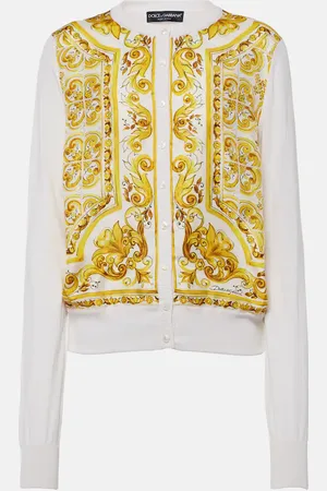 Dolce & Gabbana Cárdigan Majolica de sarga de seda