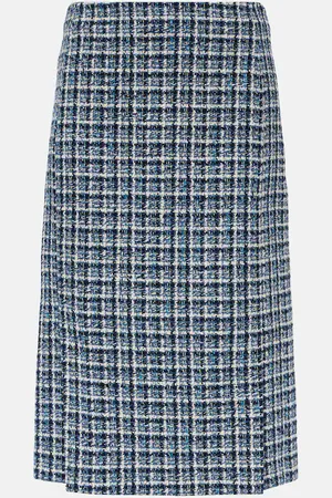 Etro Falda midi de tweed de mezcla de algodón