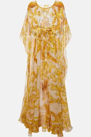 Dolce & Gabbana Vestido largo Majolica de chifón de seda