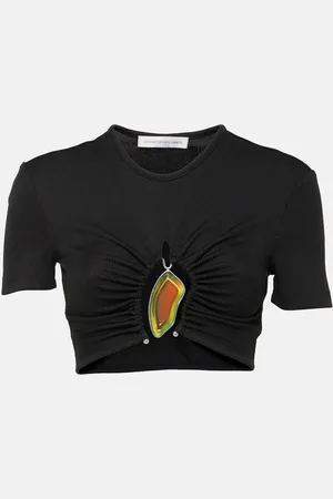 CHRISTOPHER ESBER Crop top Moodstone fruncido