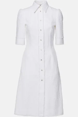 Dolce & Gabbana Vestido camisero de tweed de mezcla de algodón