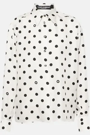 Dolce & Gabbana Camisa de sarga de seda con lunares
