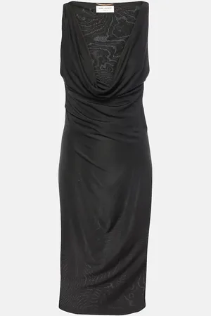 Saint Laurent Vestido midi drapeado