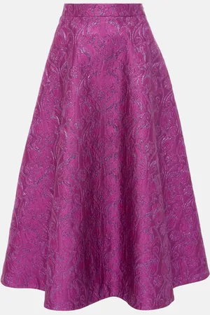 VALENTINO Falda midi con brocado floral