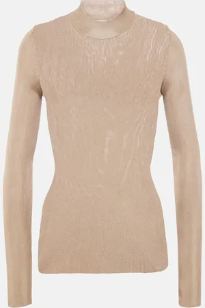 Saint Laurent Jersey acanalado de seda