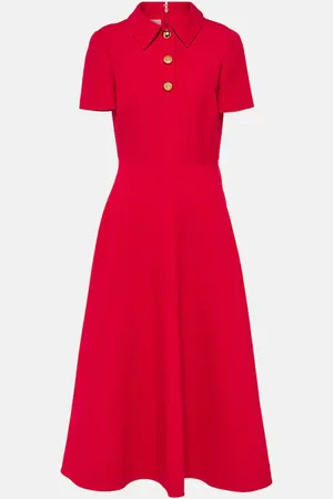 VALENTINO Vestido midi de Crepe Couture