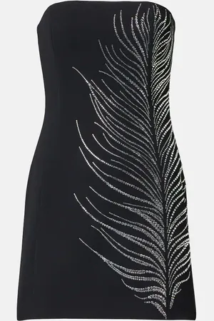DAVID KOMA Vestido corto de cady con cristales