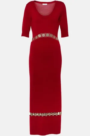 Paco rabanne Vestido midi de mezcla de lana