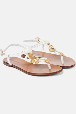Dolce & Gabbana Sandalias de piel adornadas