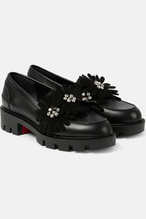 Christian Louboutin Mocasines Floral Moc de piel adornada