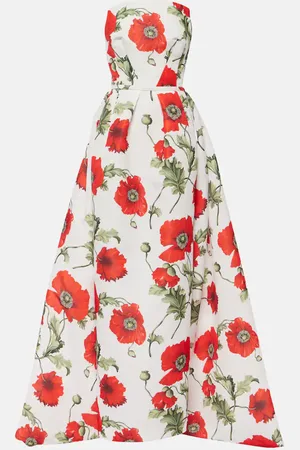 Oscar de la Renta Vestido corsé de fiesta Poppy de faya