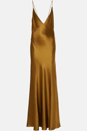Saint Laurent Vestido largo de satén