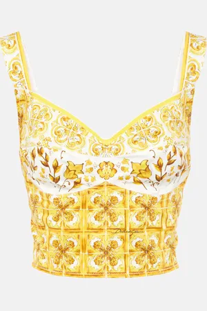 Dolce & Gabbana Bustier Majolica de popelín en mezcla de algodón