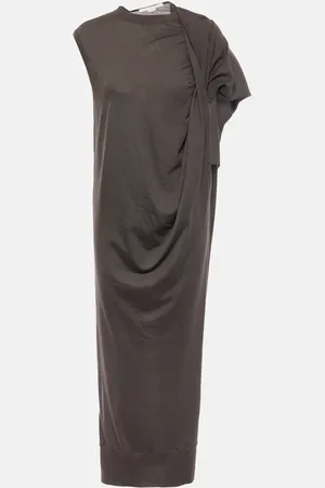 Stella McCartney Vestido largo de lana drapeado