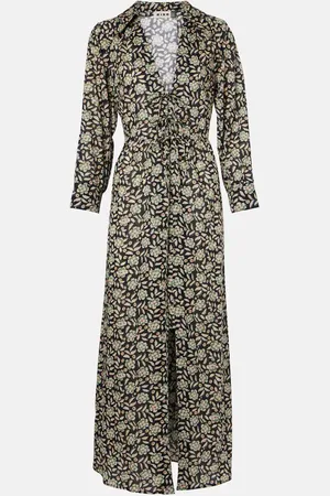RIXO London Vestido midi Franchi de algodón floral