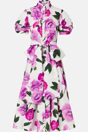 Erdem Vestido camisero midi de algodón floral