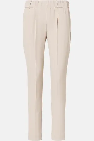 Brunello Cucinelli Pantalones slim cropped de crepé
