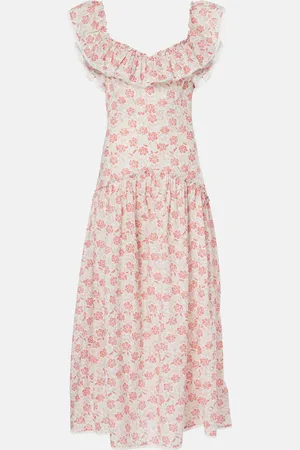 RIXO London Vestido midi Eugene de algodón floral