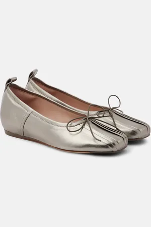 Simone Rocha Bailarinas Classic de piel plisadas