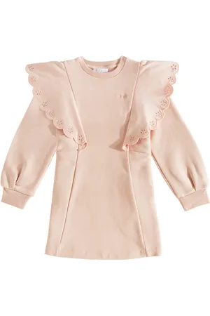 Chloé Chloé Kids Vestido de algodón con volantes
