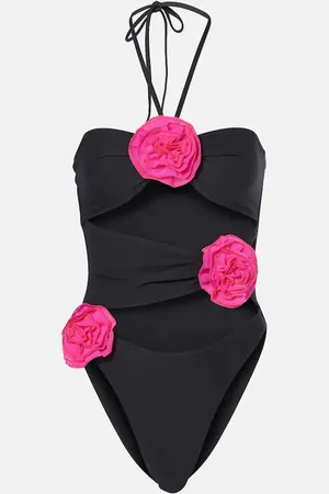 SAME Bañador con aplique floral y abertura