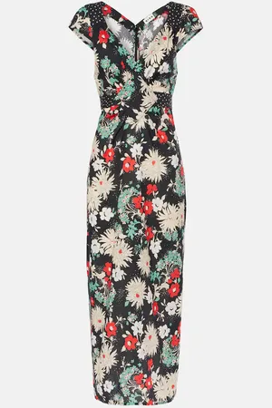 RIXO London Vestido midi Carey de algodón floral