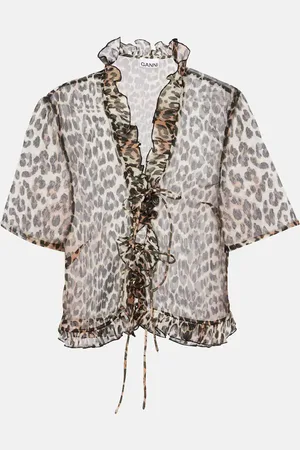 Ganni Blusa de chifón estampada