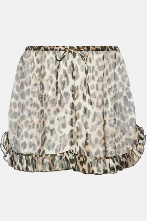 Ganni Shorts de chifón estampados