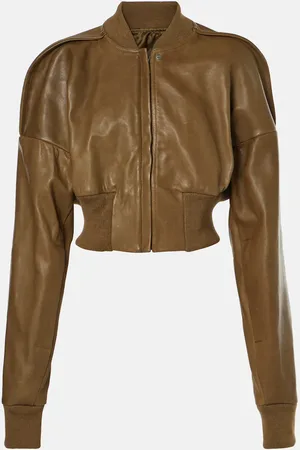 Rick Owens Chaqueta bomber cropped Flight de piel