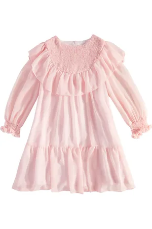 PATACHOU Vestido fruncido de chifón con volantes