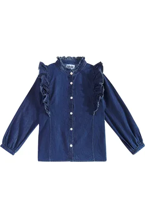 Molo Camisa Raphaella de denim con volantes