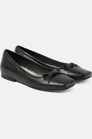 Brunello Cucinelli Bailarinas de piel con lazos de cuentas Monili