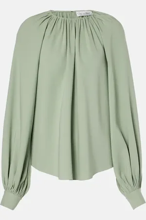 Oscar de la Renta Blusa de georgette de mezcla de seda