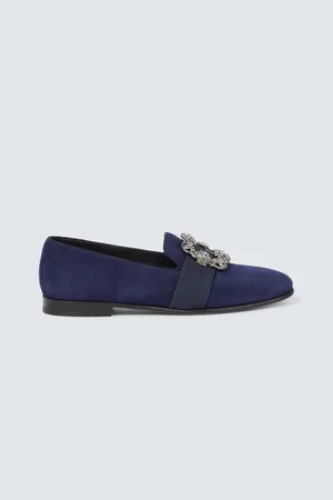Manolo Blahnik Mocasines Carlton de ante adornados