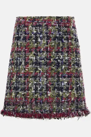 Etro Minifalda de tweed de mezcla de lana