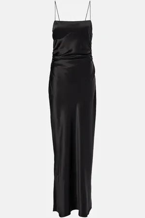 SIR Vestido lencero de seda drapeado